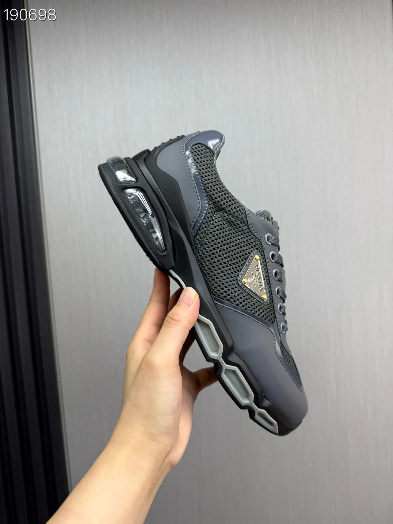 Prada Cloudbust Gray Mesh and Synthetic Chunky Sneakers 3