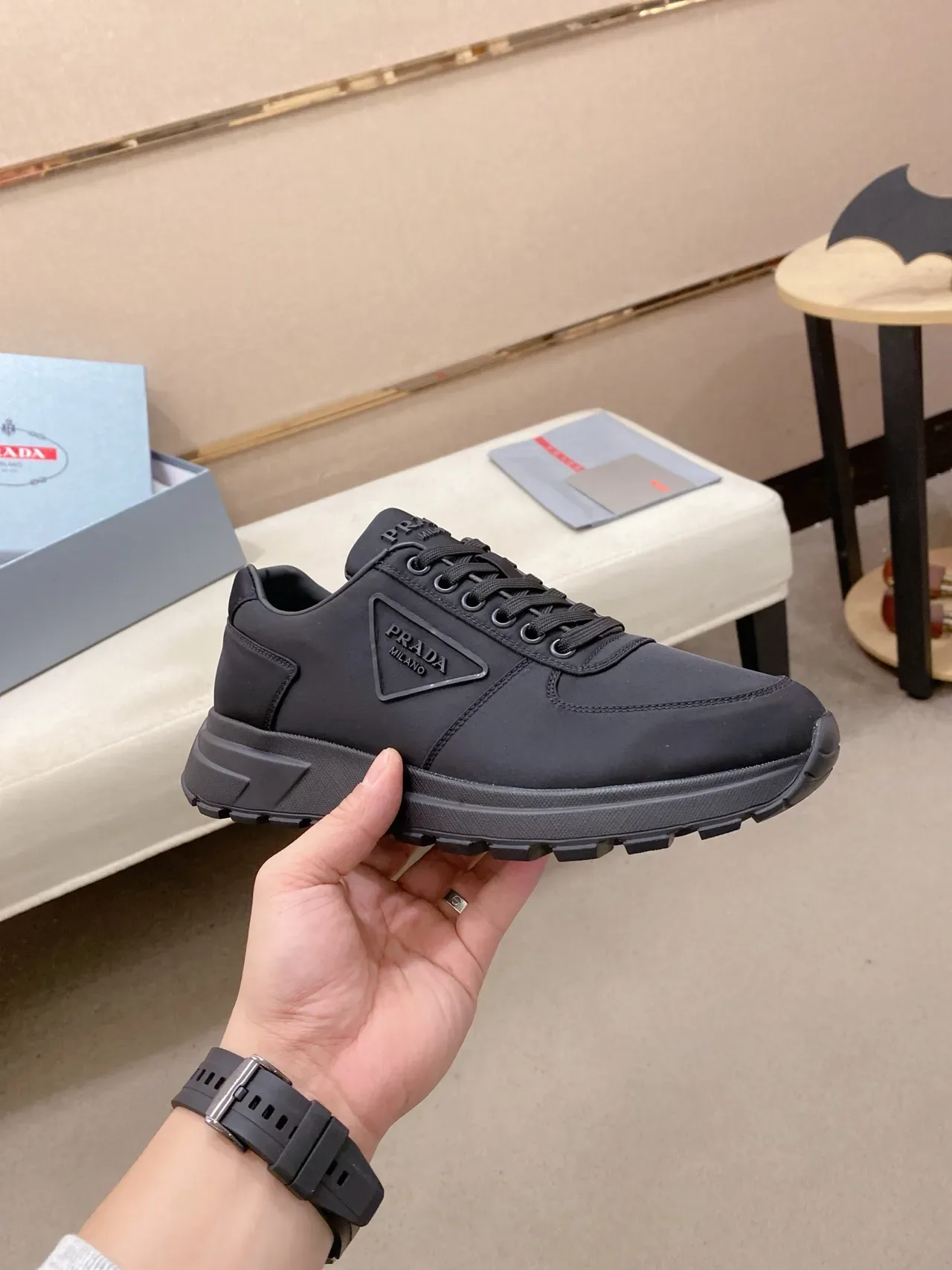 Prada Cloudbust Monochrome Black Lifestyle Sneakers 4