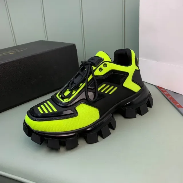 Prada Cloudbust Sneakers Chunky Vert Néon et Noir 8