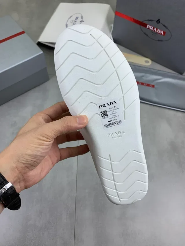 Prada Cloudbust Off-White Mesh and Suede Slip-On Lifestyle Sneakers 2