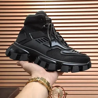 Prada Cloudbust Thunder Black High-Top Chunky Sneakers