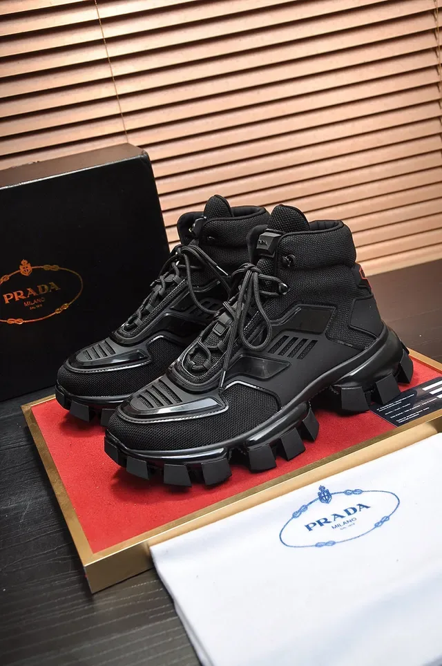 Prada Cloudbust Thunder Black High-Top Chunky Sneakers 6