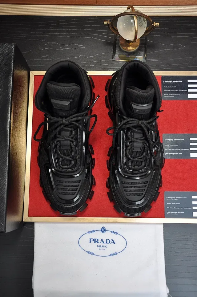 Prada Cloudbust Thunder Black High-Top Chunky Sneakers 8