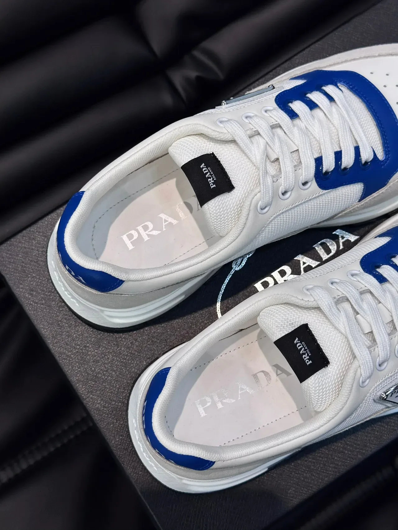 Prada Cloudbust White and Blue Lifestyle Sneakers 2