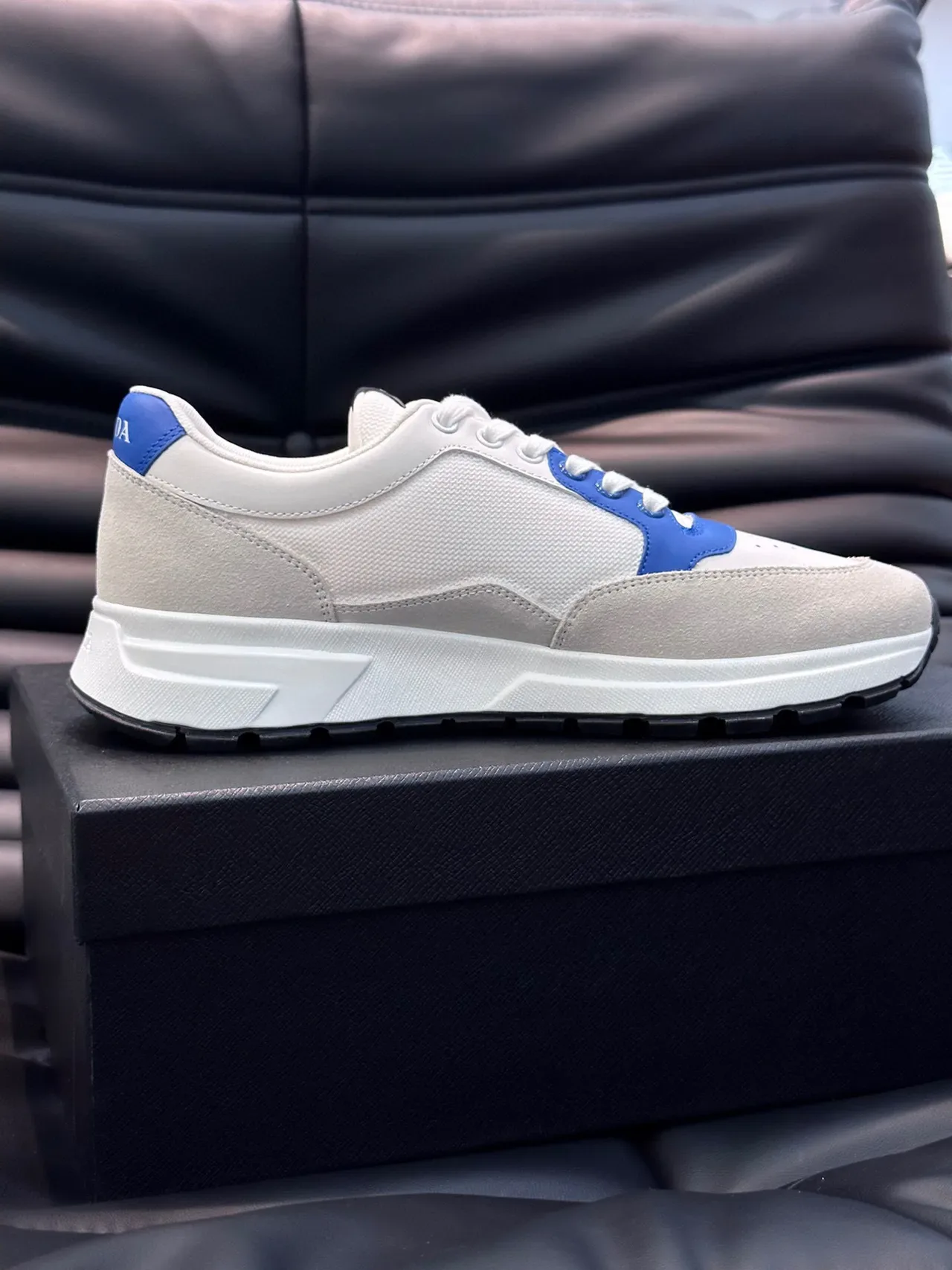 Prada Cloudbust White and Blue Lifestyle Sneakers 3