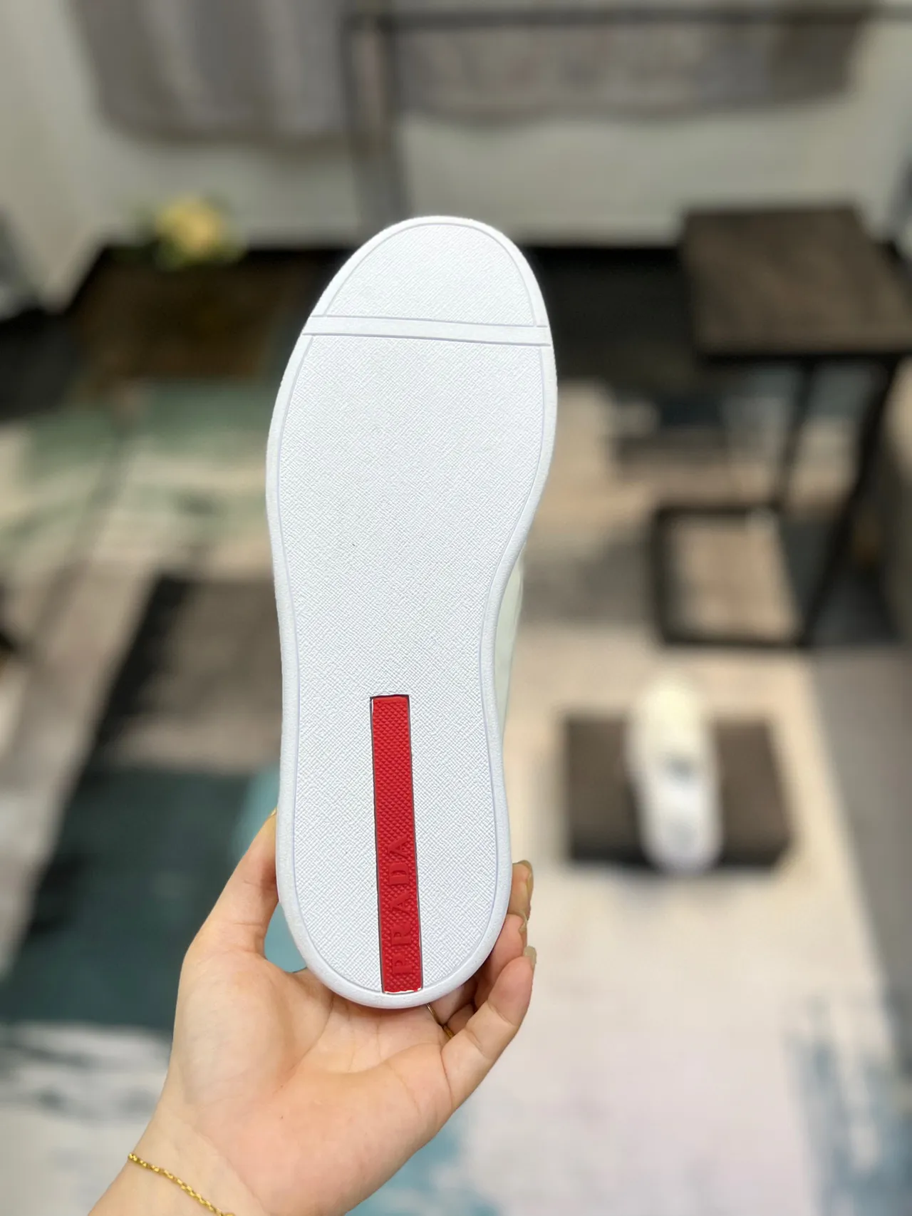 Prada Cloudbust White Gray Slip-On Elasticated Vamp Loafer 9