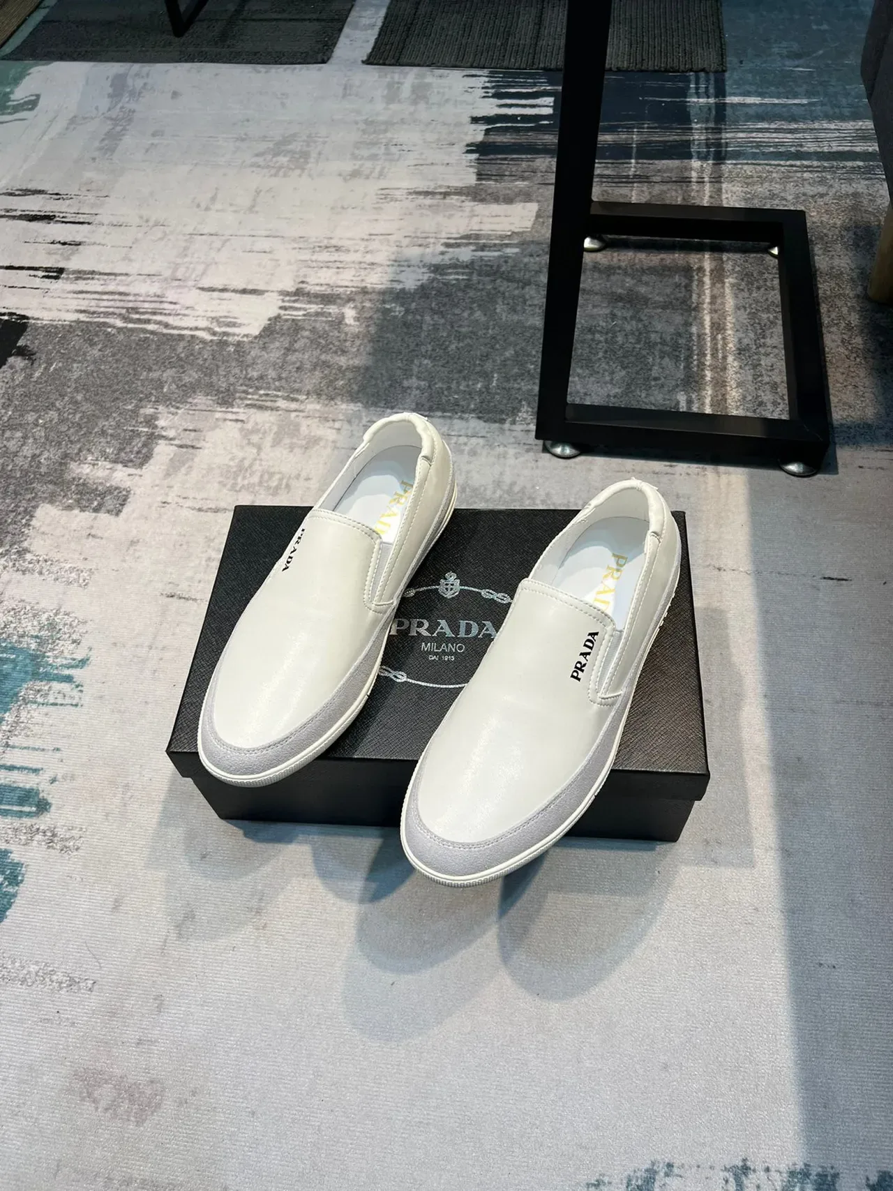 Prada Cloudbust White Gray Slip-On Minimalist Loafer 5