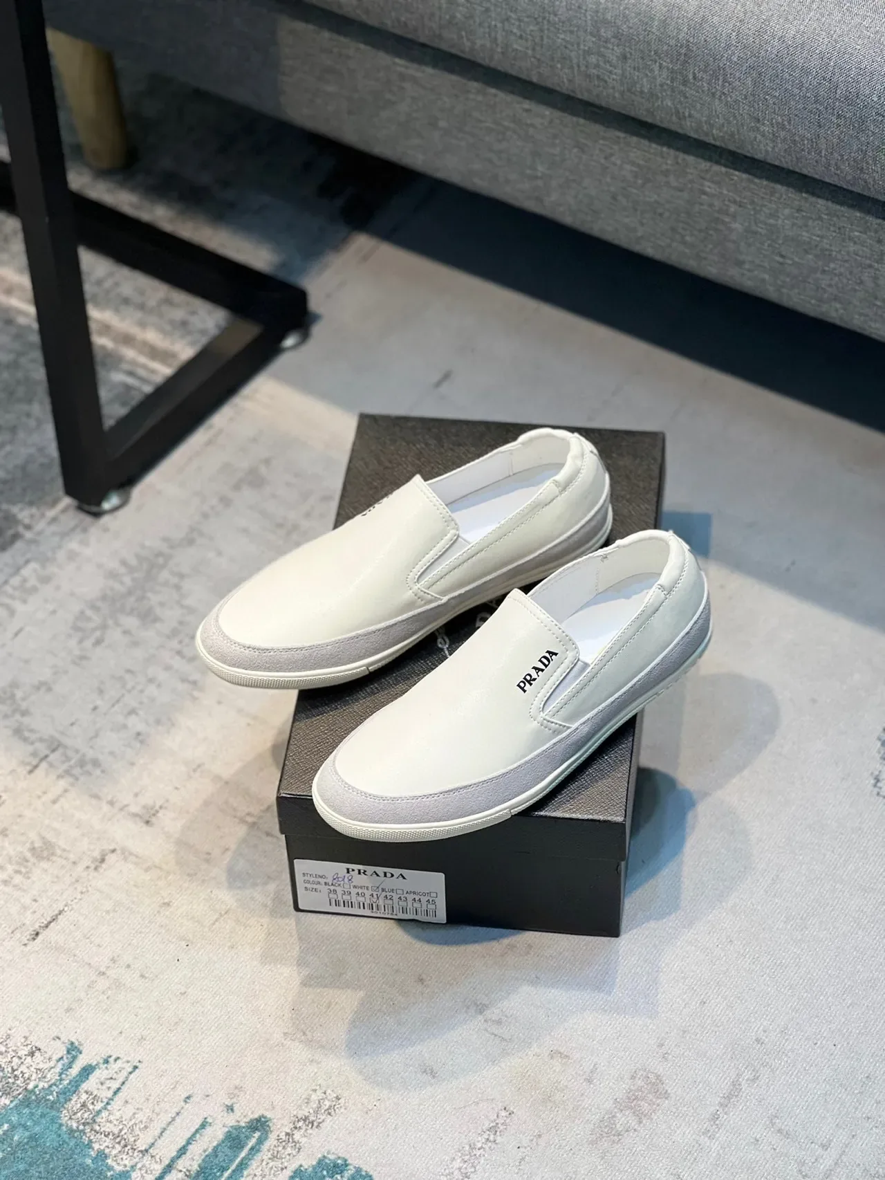 Prada Cloudbust White Gray Slip-On Minimalist Loafer 8