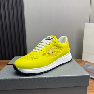 Prada Cloudbust Tênis Lifestyle Amarelos em Mesh Perfurada