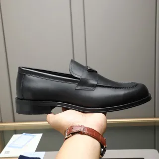 Prada Loafer Black Leather Strap Loafer