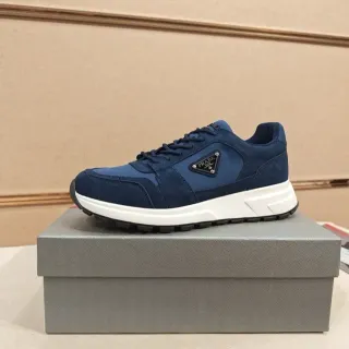 Prada Navy Blue Suede and Canvas Lifestyle Sneaker