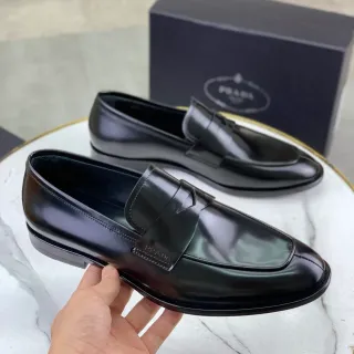 Mocasines Prada Penny Loafer Negro Cuero Pulido