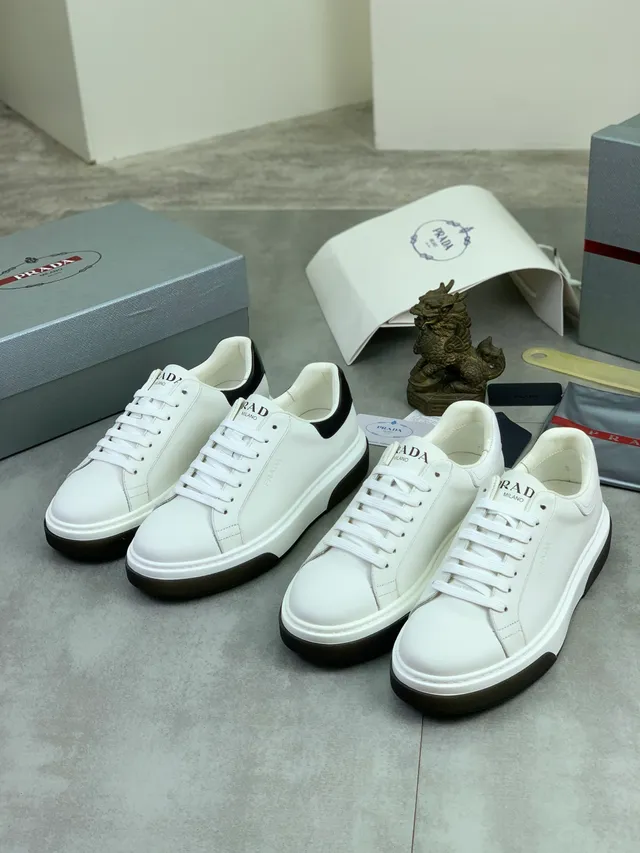 Prada White and Black Lifestyle Sneakers 2