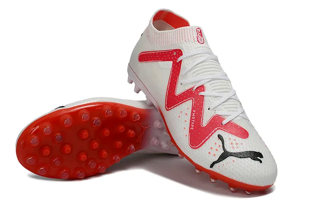 Puma Future Z 白红 针织袜式鞋面 人工草地足球鞋 4