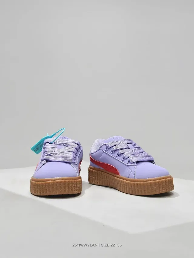 Puma Red White Platform Sole Padded Collar Lifestyle Sneakers 19