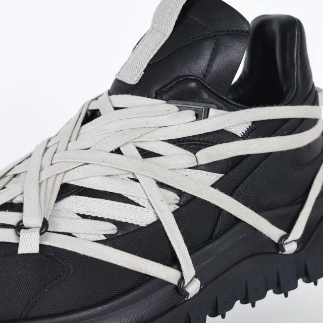 Rick Owens 黑色灰色 超大鞋底 交叉搭带 系带 厚底运动鞋 6