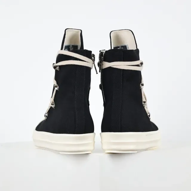 Rick Owens Geobasket काला और क्रीम लाइफस्टाइल स्नीकर 8