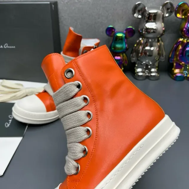 Rick Owens কমলা সাদা উঁচু প্ল্যাটফর্ম র‍্যাপঅ্যারাউন্ড এলাস্টিক লেস লাইফস্টাইল স্নিকার 2