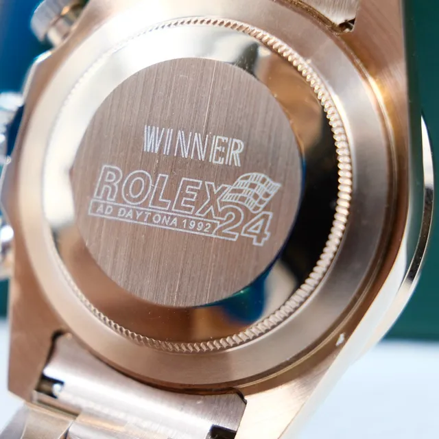 Rolex Cosmograph Daytona বর্ণিল রত্ন-জড়ানো কিনারা কালো ডায়াল গোলাপী সোনা যান্ত্রিক ঘড়ি 6