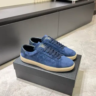 Saint Laurent नीली सुड उभरा हुआ लोगो जीवनशैली स्नीकर