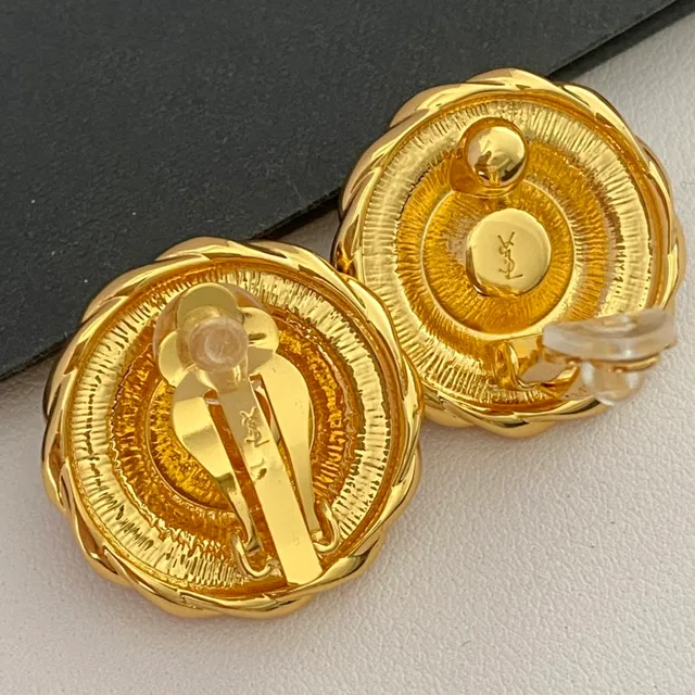 Saint Laurent 金色绳结扭转水晶耳钉 4