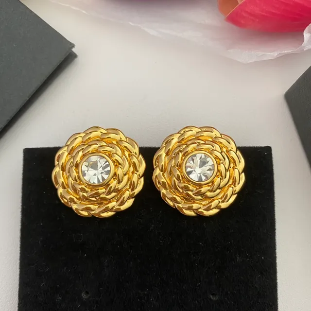 Saint Laurent 金色绳结扭转水晶耳钉 6