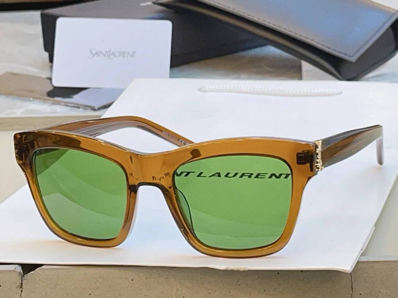Saint Laurent Loulou Oversized Rectangular Black Acetate Sunglasses 5