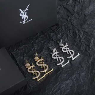 Saint Laurent Monogram क्रिस्टल ड्रॉप ईयररिंग