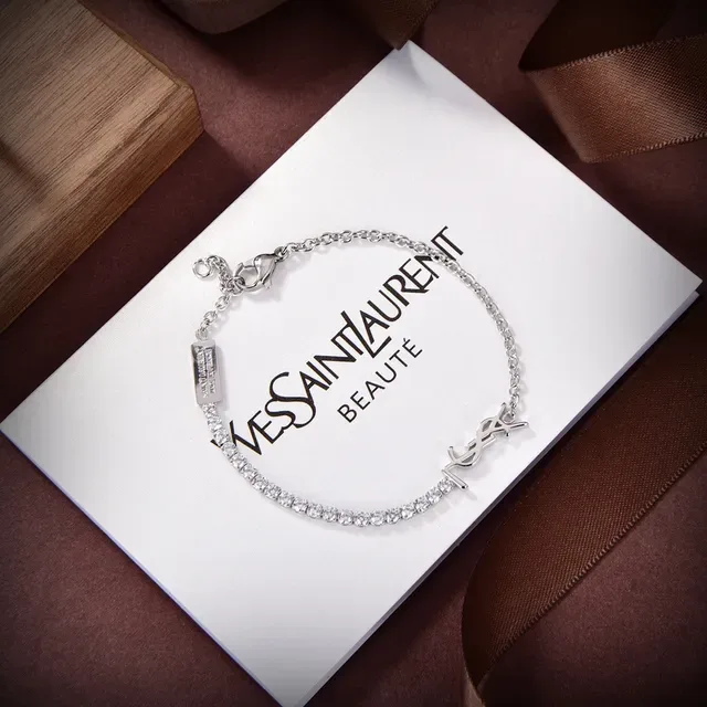 Saint Laurent OPYUM Bracelet chaîne en métal argenté 2