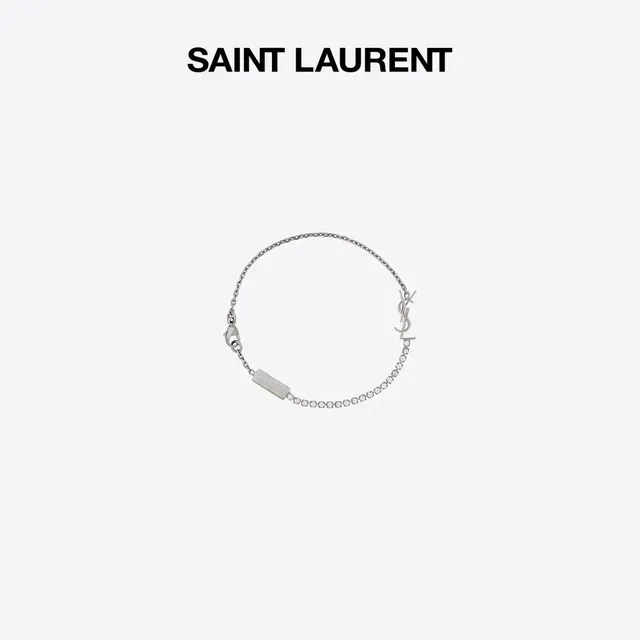Saint Laurent OPYUM Bracelet chaîne en métal argenté 5