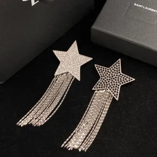 Saint Laurent तारा फ्रिंज पावे क्रिस्टल कान के गहने