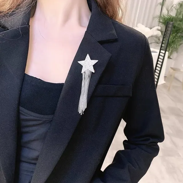 Saint Laurent तारा फ्रिंज पावे क्रिस्टल कान के गहने 3