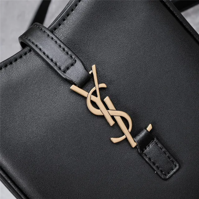Saint Laurent White Gold Structured Leather YSL Monogram Messenger Bag 7