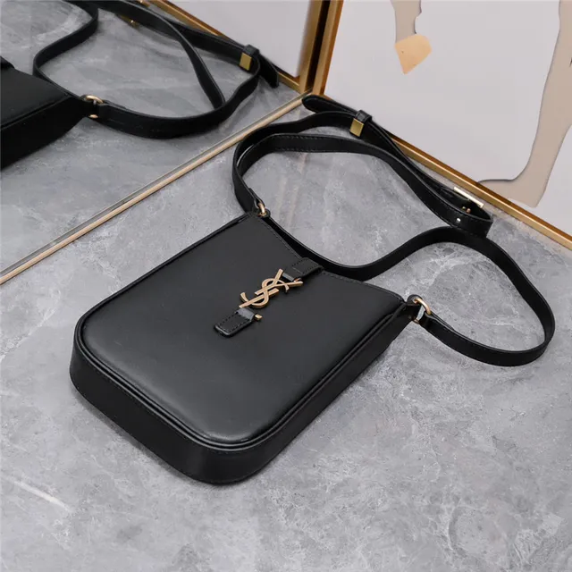 Saint Laurent White Gold Structured Leather YSL Monogram Messenger Bag 8