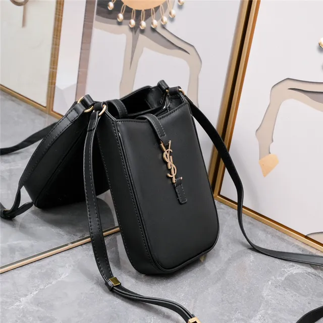 Saint Laurent White Gold Structured Leather YSL Monogram Messenger Bag 9