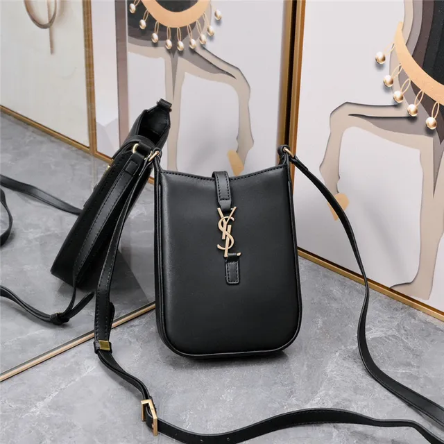 Saint Laurent White Gold Structured Leather YSL Monogram Messenger Bag 10