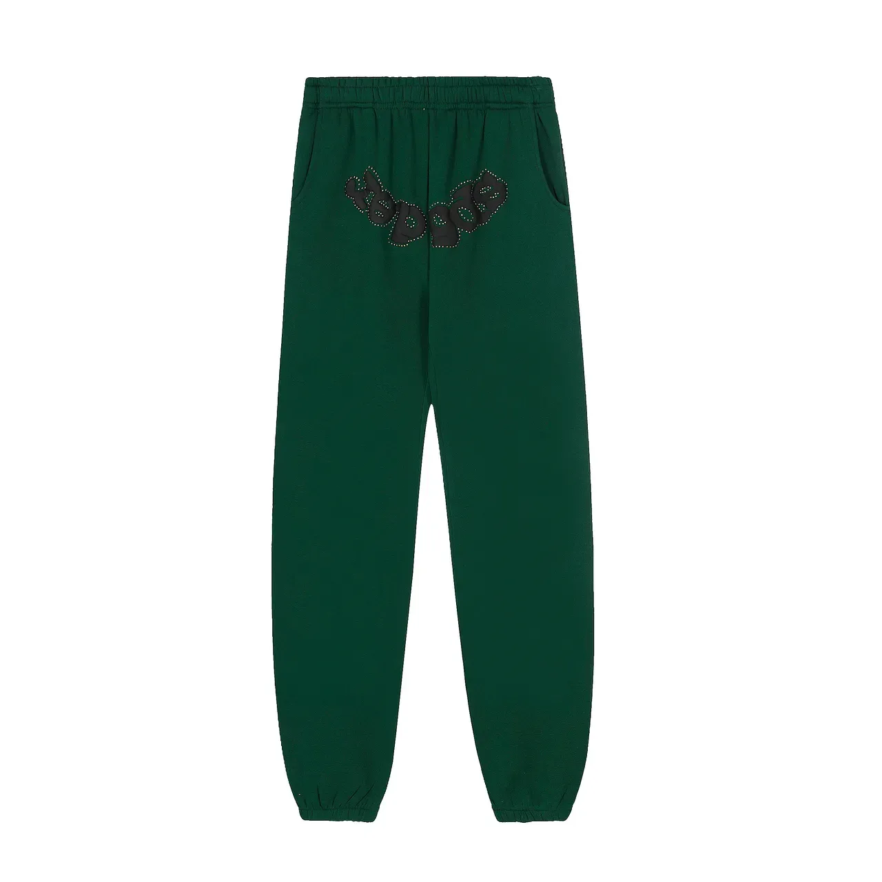 Sp5der Green Black Studded Embroidered Logo Spiderweb Graphic Tracksuit 8