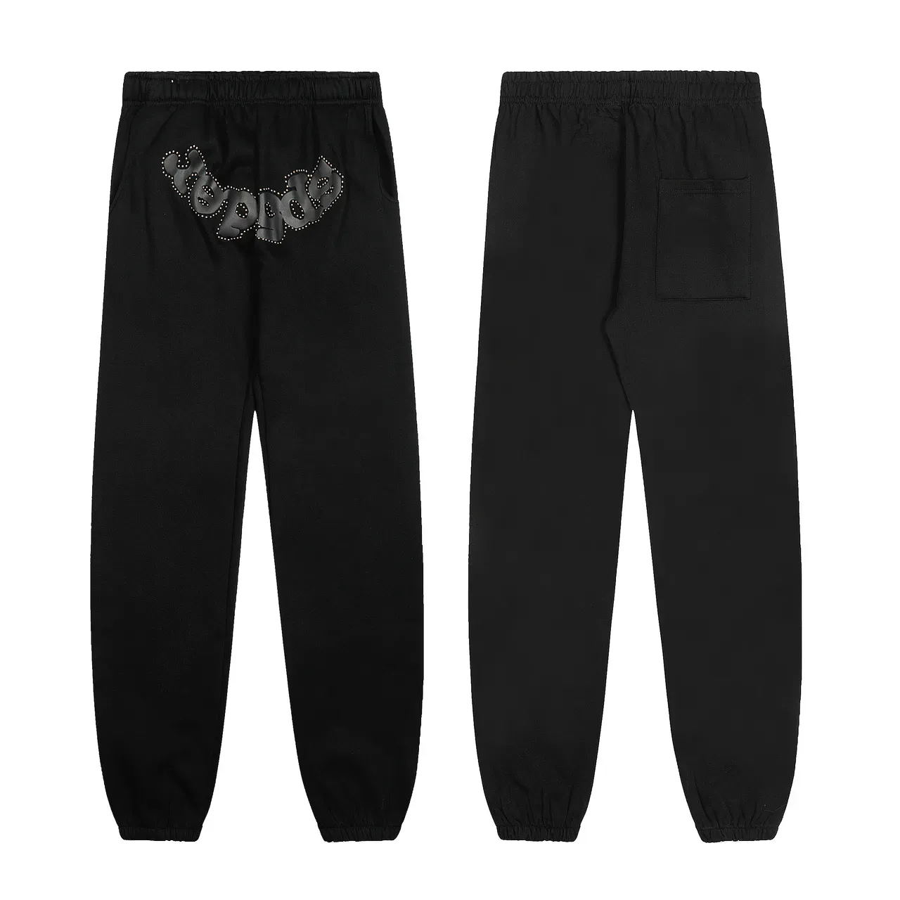 Sp5der Green Black Studded Embroidered Logo Spiderweb Graphic Tracksuit 12