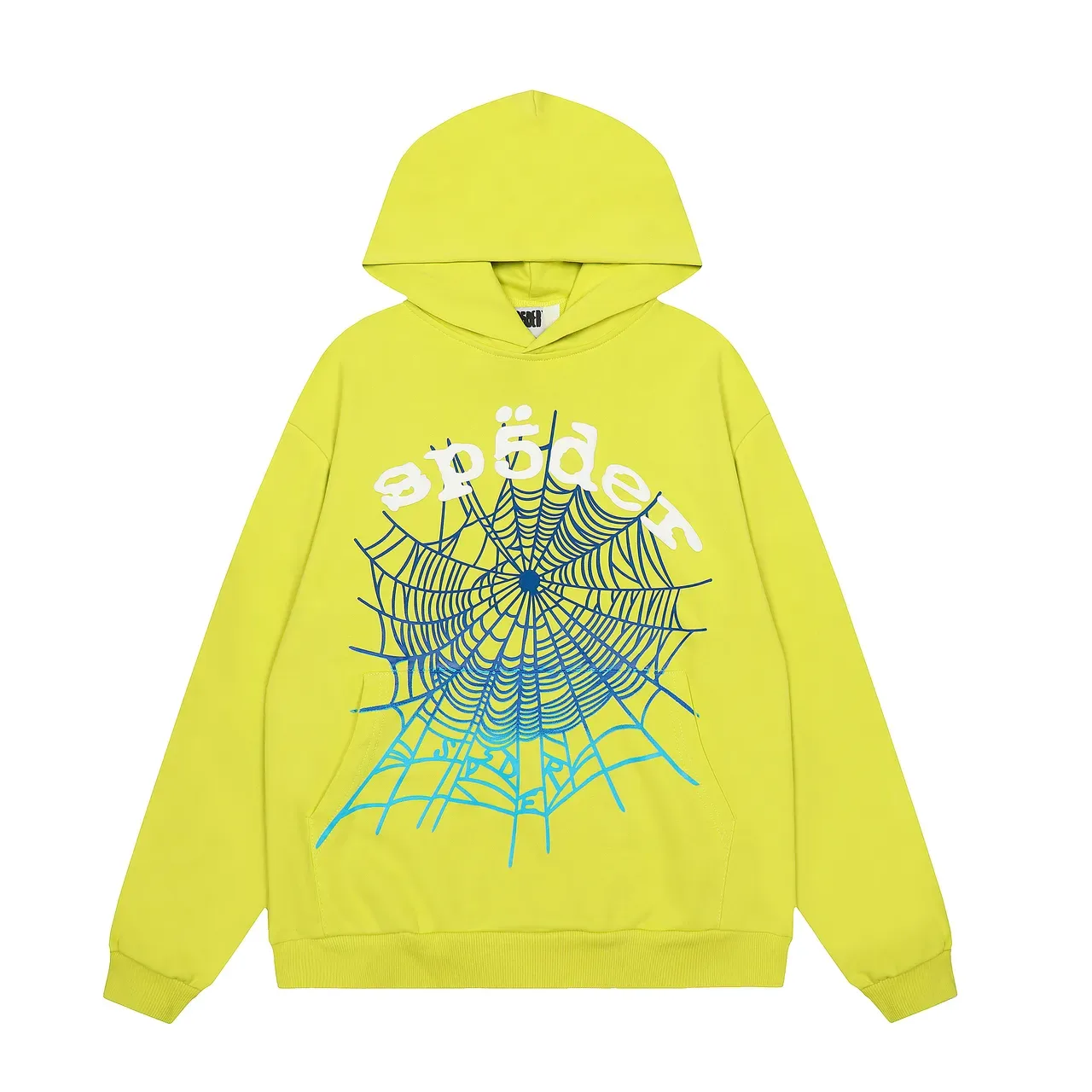 Sp5der Tracksuit Amarelo Lima Estampa de Teia de Aranha 2