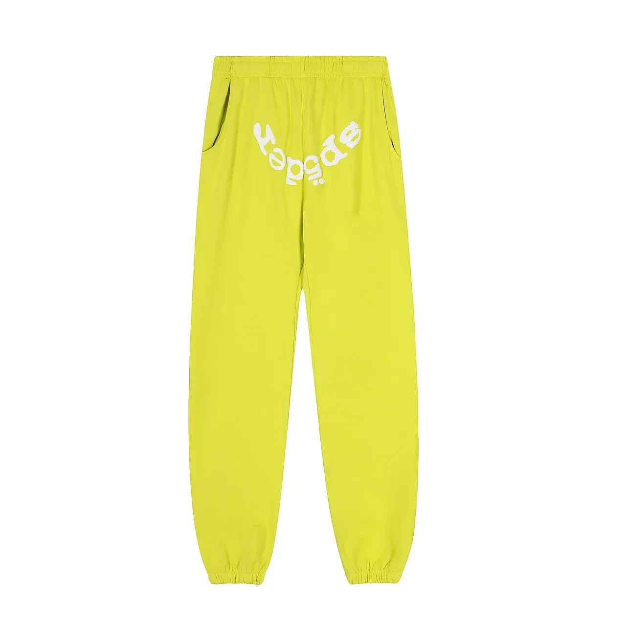 Sp5der Tracksuit Amarelo Lima Estampa de Teia de Aranha 4