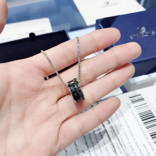 Swarovski Cylindrical Crystal Pendant Necklace 4