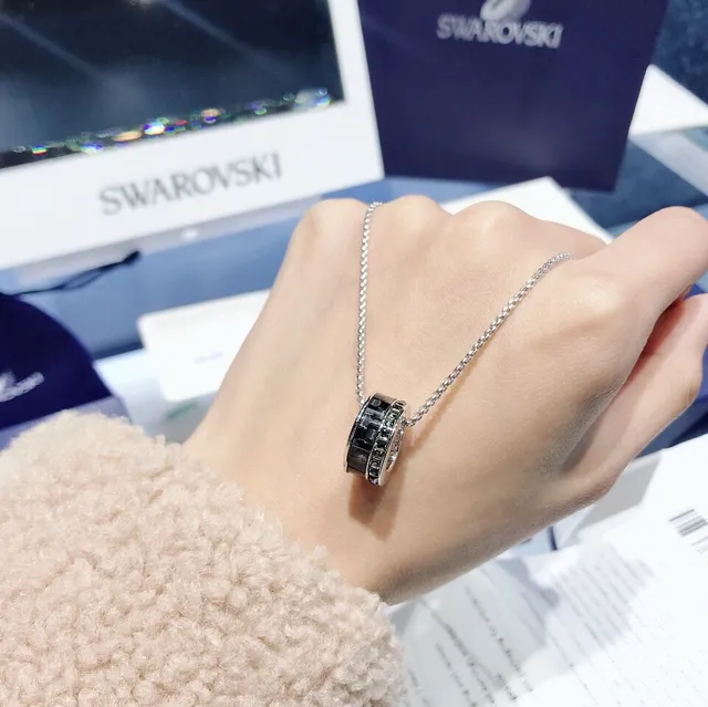 Swarovski Cylindrical Crystal Pendant Necklace 5