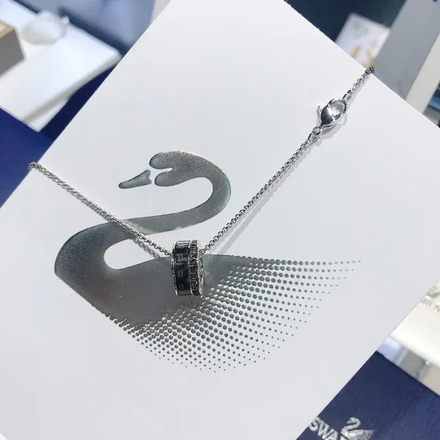 Swarovski Cylindrical Crystal Pendant Necklace 6