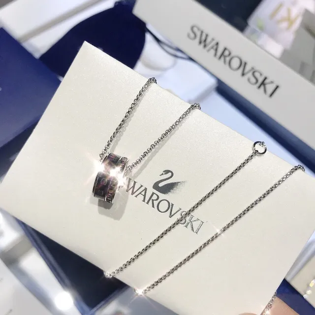 Swarovski Cylindrical Crystal Pendant Necklace 7