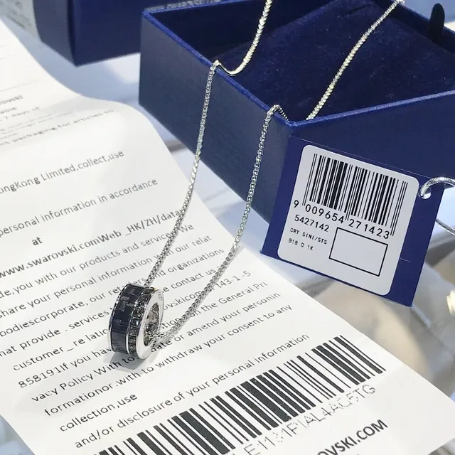 Swarovski Cylindrical Crystal Pendant Necklace 8