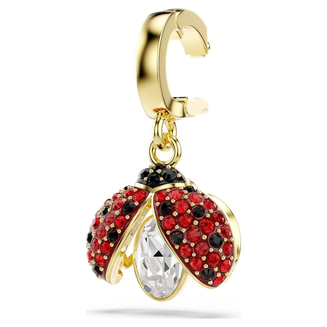 سواروفسكي قلب يقطر ذهب أحمر Pavé-Crystal تأثير اللمعان الراتنج مجوهرات 6