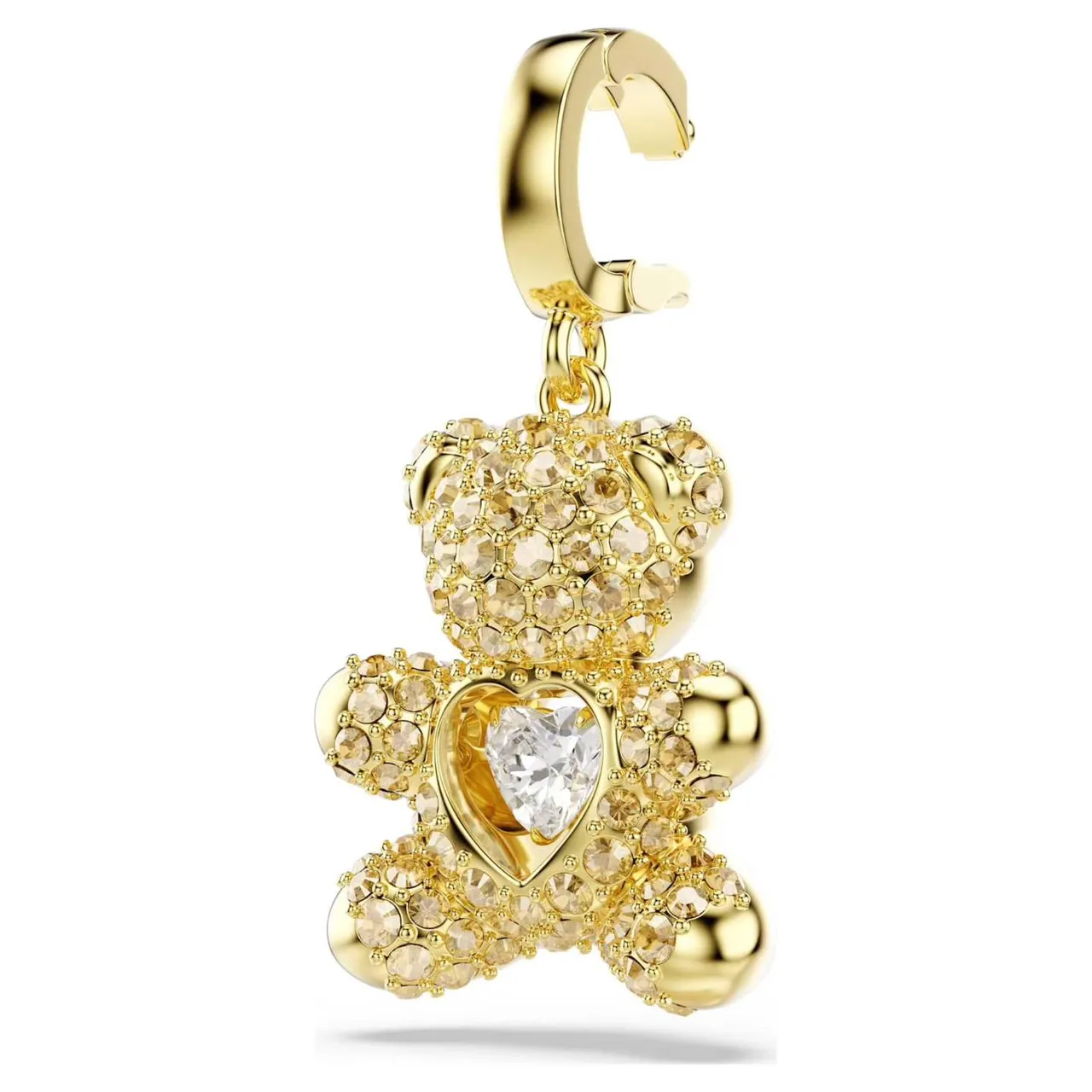 سواروفسكي قلب يقطر ذهب أحمر Pavé-Crystal تأثير اللمعان الراتنج مجوهرات 9