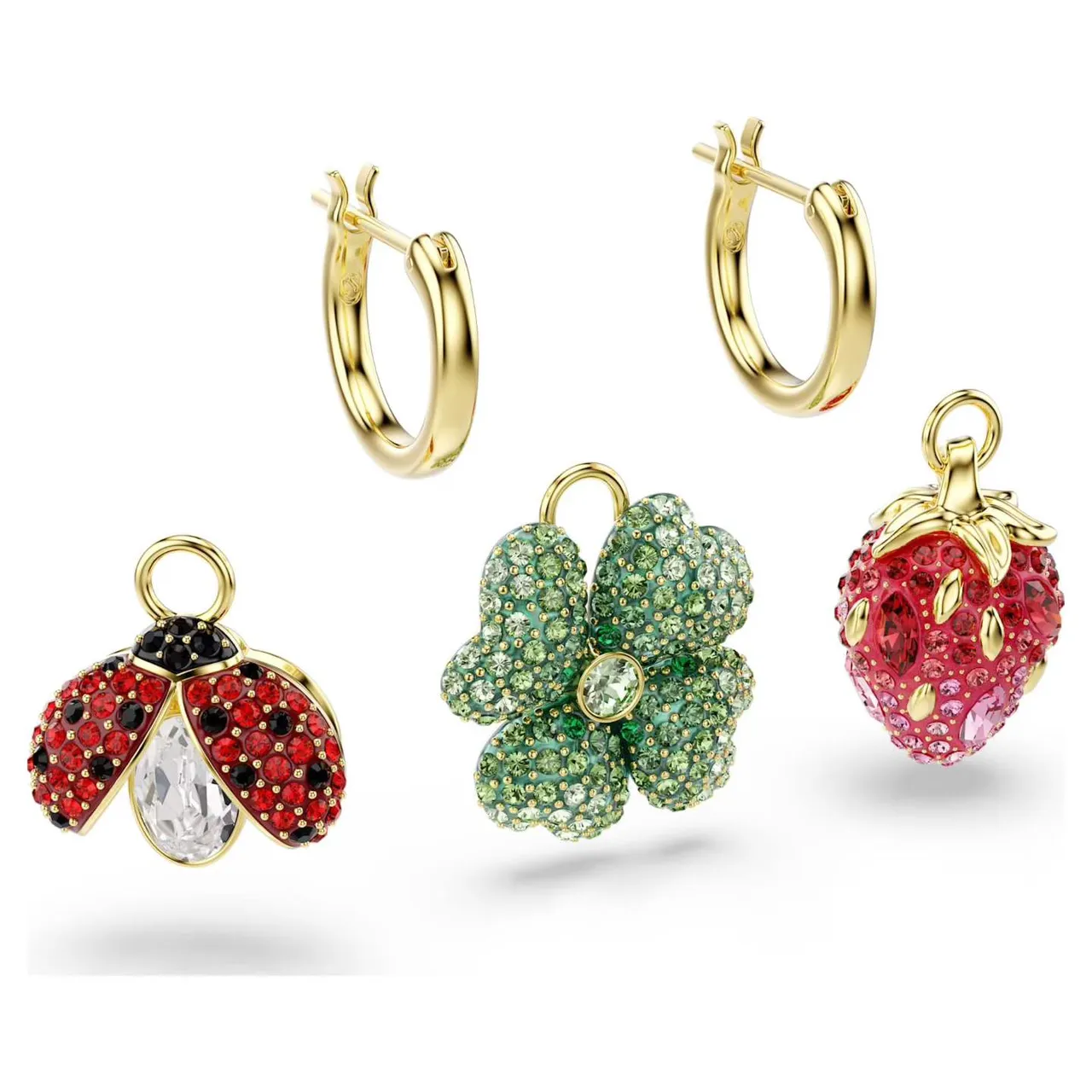 سواروفسكي قلب يقطر ذهب أحمر Pavé-Crystal تأثير اللمعان الراتنج مجوهرات 11