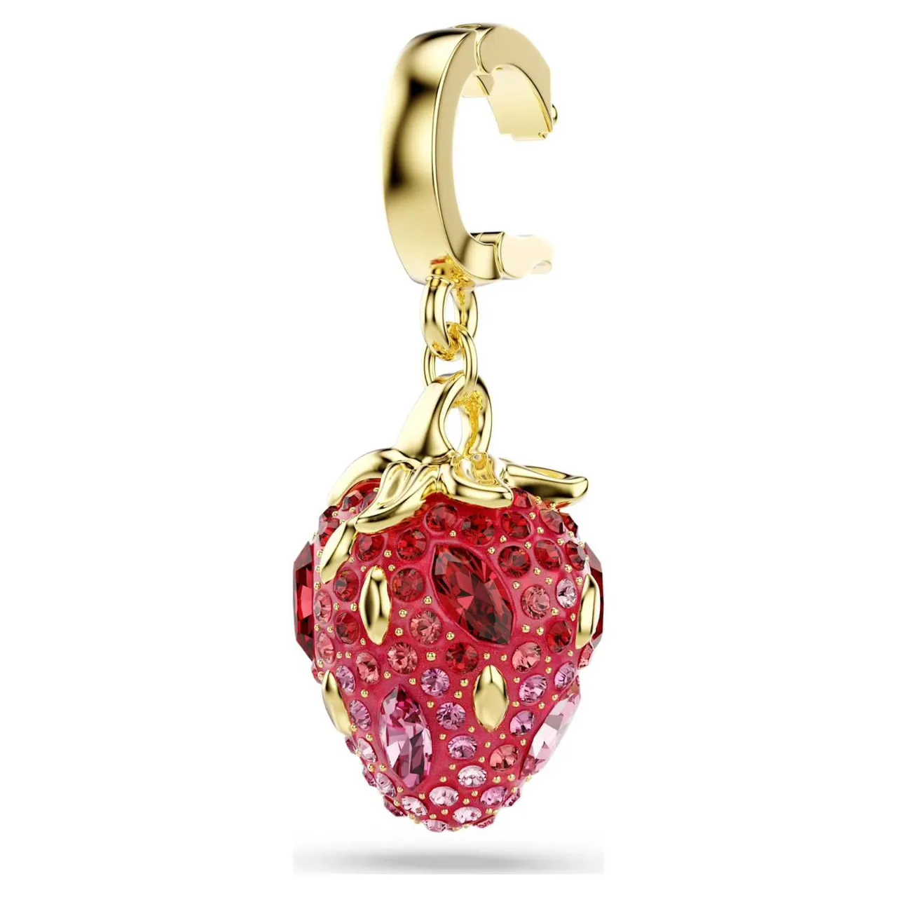 سواروفسكي قلب يقطر ذهب أحمر Pavé-Crystal تأثير اللمعان الراتنج مجوهرات 12