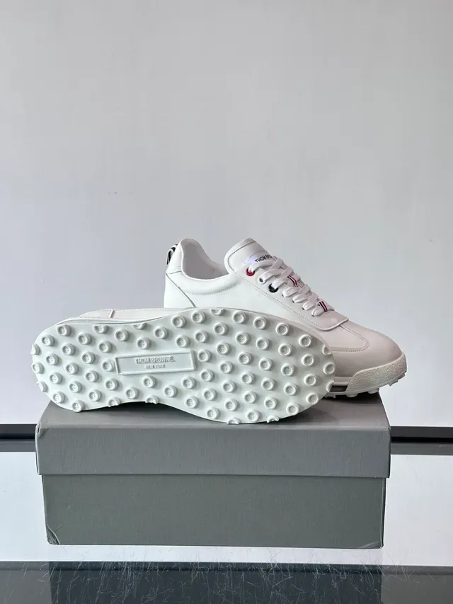 Thom Browne Air Runner White Red Low-Top Leather Upper Lifestyle Sneakers 2